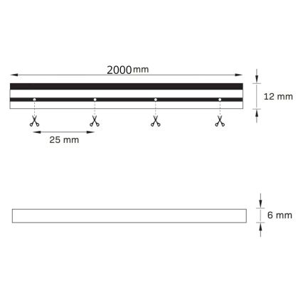 LED-nauha NEON 2 m LED/17W/12V IP65 oranssi