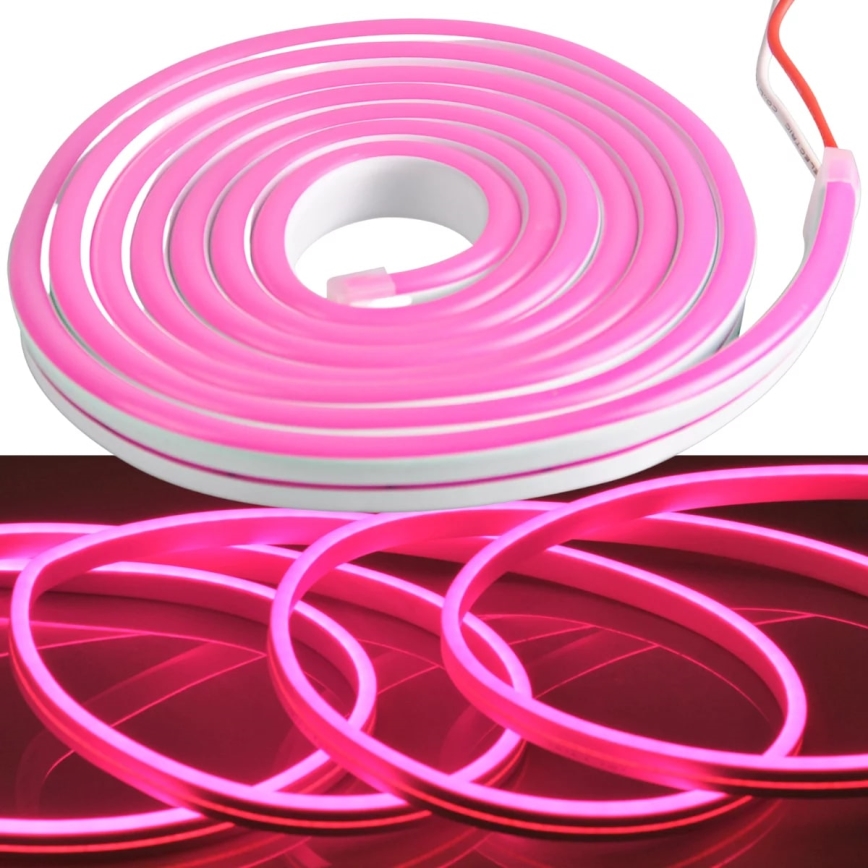 LED-nauha NEON 2 m LED/17W/12V IP65 vaaleanpunainen