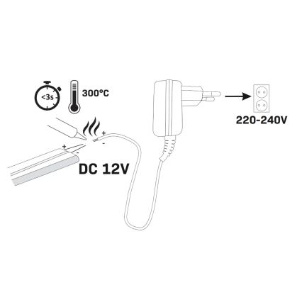 LED-nauha NEON 2 m LED/17W/12V IP65 vaaleanpunainen