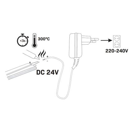 LED-nauha NEON 5m LED/40W/24V sininen IP65