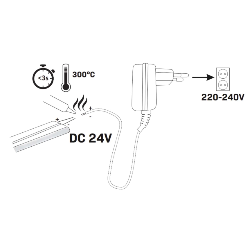 LED-nauha NEON 5m LED/40W/24V sininen IP65