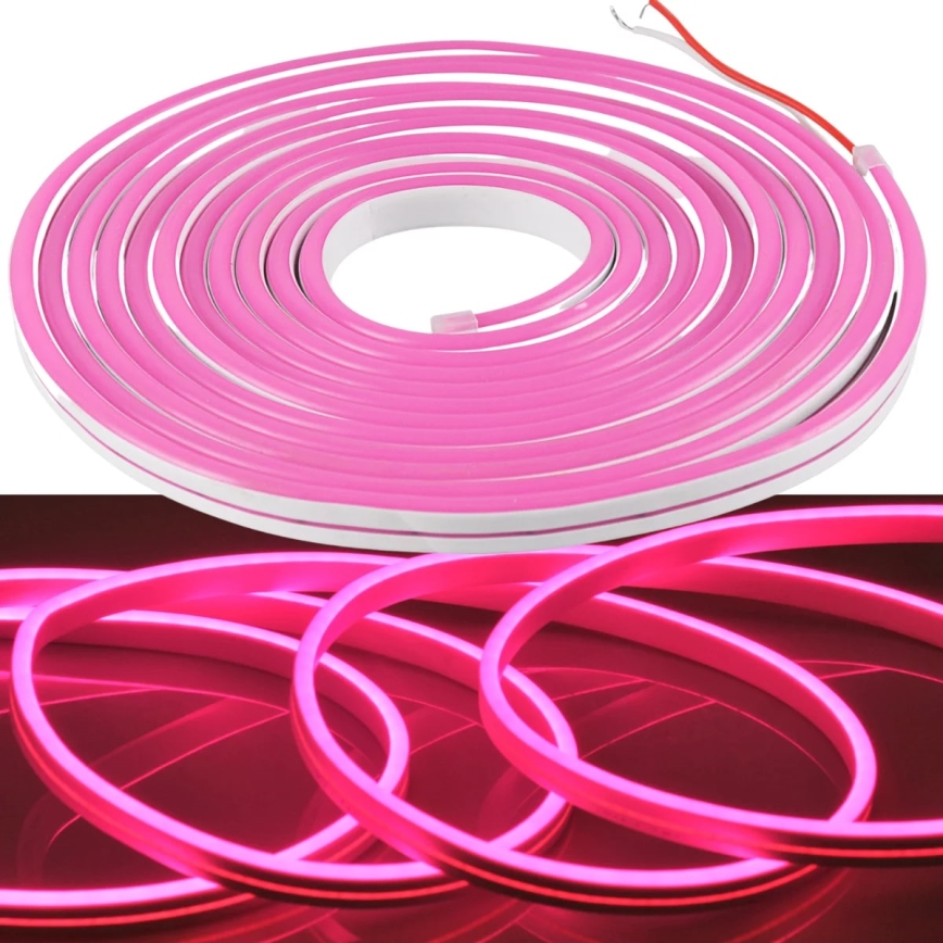LED-nauha NEON 5m LED/40W/24V vaaleanpunainen IP65