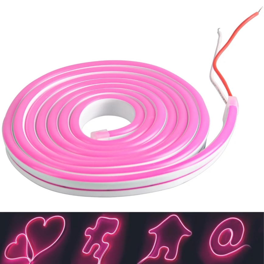 LED-nauha NEON 5m LED/40W/24V vaaleanpunainen IP65