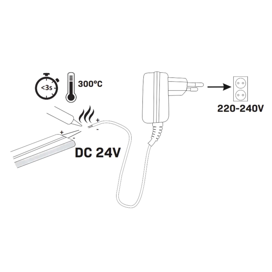 LED-nauha NEON 5m LED/40W/24V vaaleanpunainen IP65
