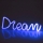 LED Neon seinäkoriste DREAM LED/3W/3xAA USB sininen