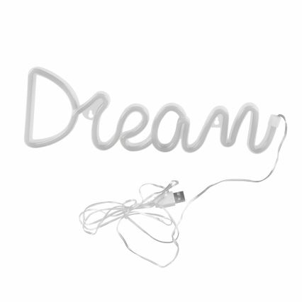 LED Neon seinäkoriste DREAM LED/3W/3xAA USB sininen