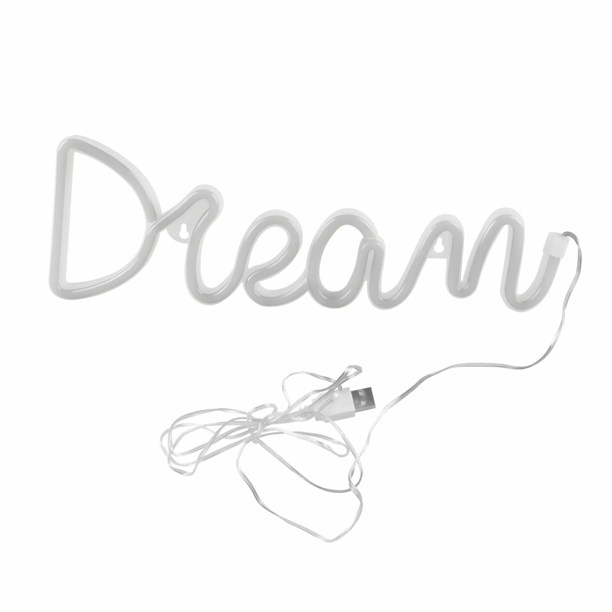 LED Neon seinäkoriste DREAM LED/3W/3xAA USB sininen