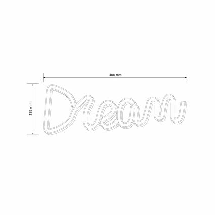 LED Neon seinäkoriste DREAM LED/3W/3xAA USB sininen