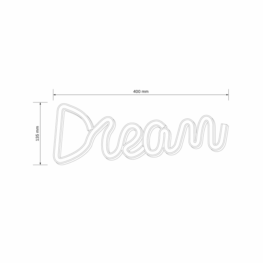 LED Neon seinäkoriste DREAM LED/3W/3xAA USB sininen