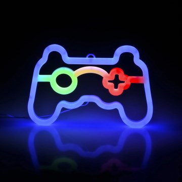 LED Neon seinäkoriste GAME LED/3W/3xAA USB sininen