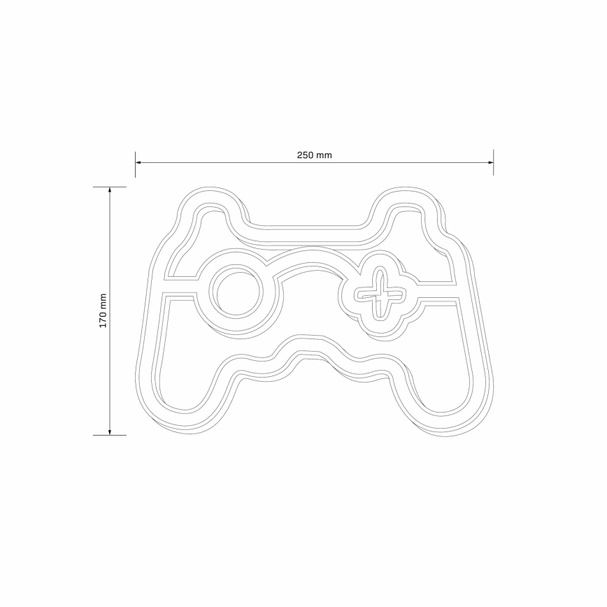 LED Neon seinäkoriste GAME LED/3W/3xAA USB sininen
