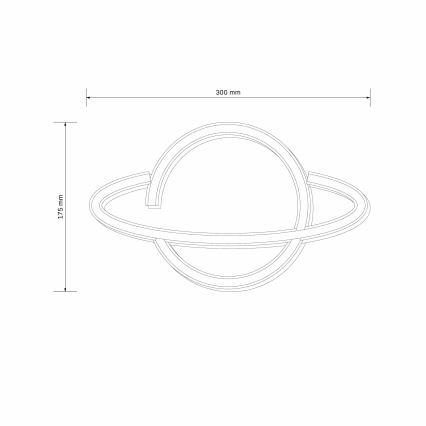 LED Neon seinäkoriste PLANET LED/3W/3xAA USB sininen/keltainen