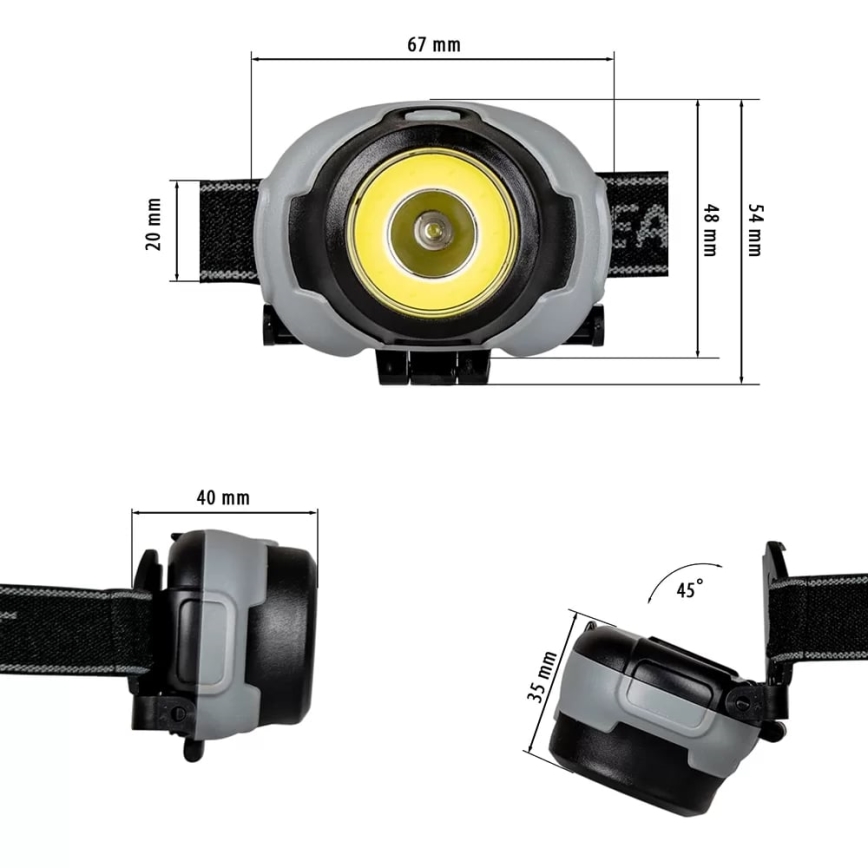 LED Otsalamppu 2xLED/3xAAA IP44 170 lm