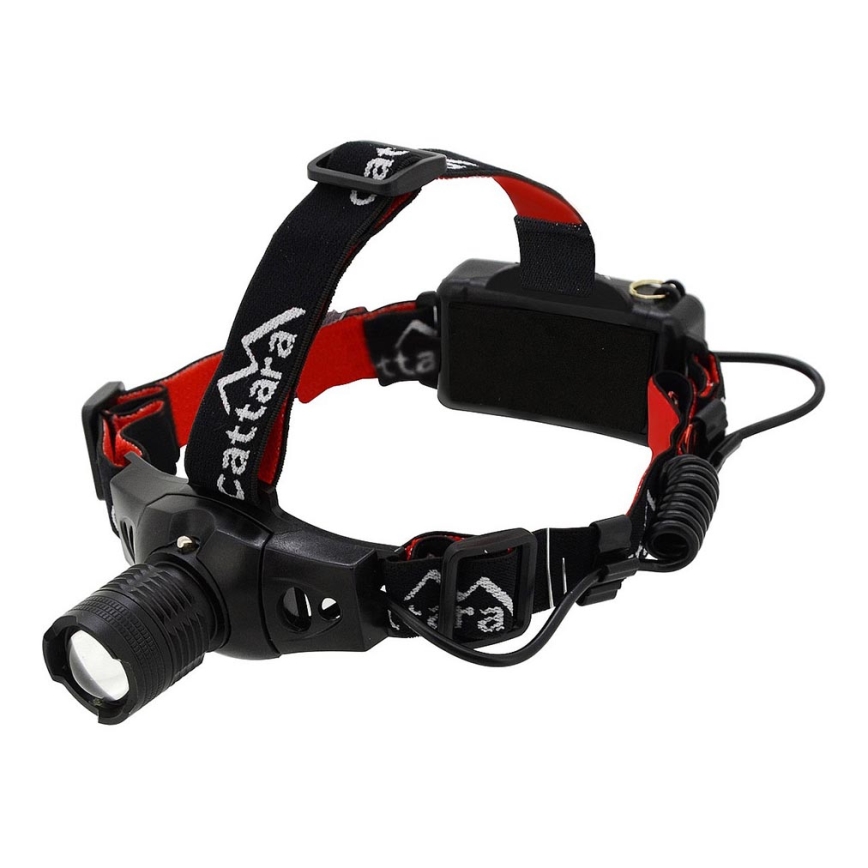 LED otsalamppu LED/3W/3xAAA IP44 musta/punainen