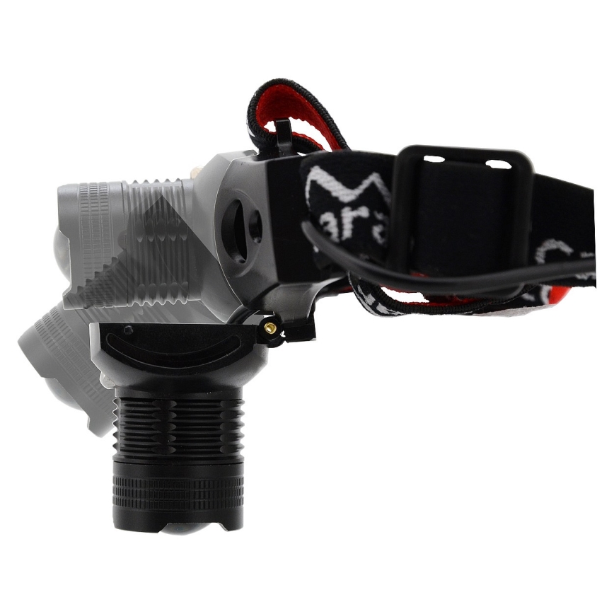 LED otsalamppu LED/3W/3xAAA IP44 musta/punainen