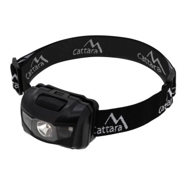 LED Otsalamppu punaisella valolla LED/3W/3xAAA IP44 musta