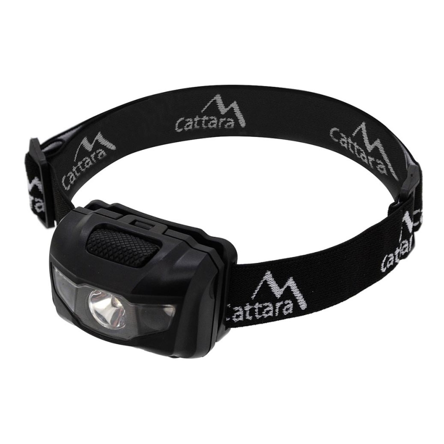 LED Otsalamppu punaisella valolla LED/3W/3xAAA IP44 musta