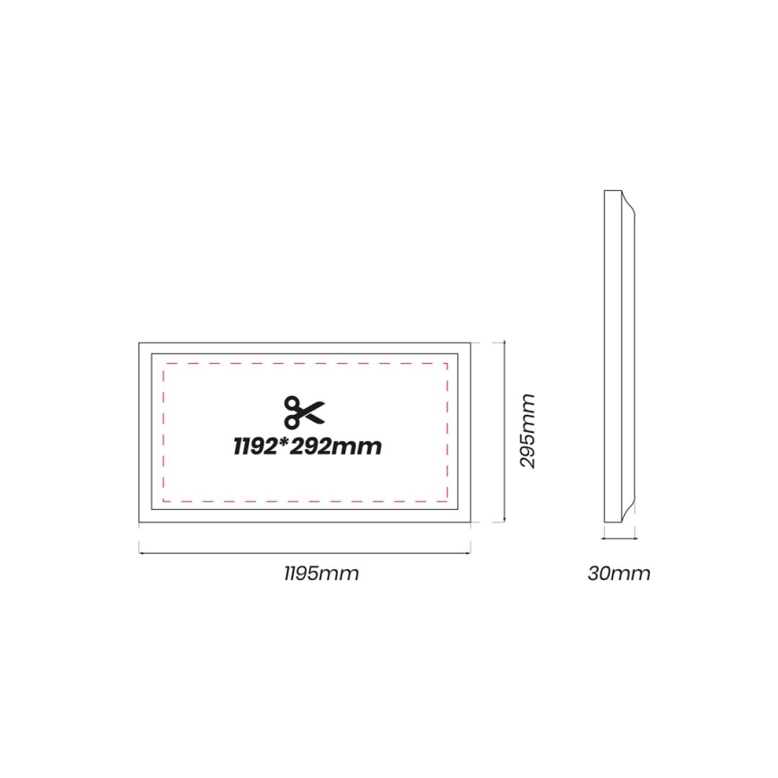 LED-paneeli LED/48W/230V 4000K 120x30 cm