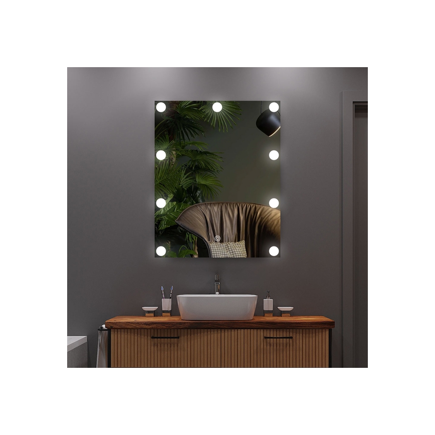 LED peili kanssa valaistus 9xLED/1W/230V 3000/4000/6000K 50x40 cm IP44