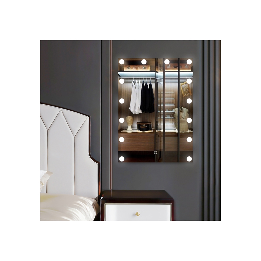 LED peili valolla 14xLED/1W/230V 3000/4000/6000K 70x50 cm IP44
