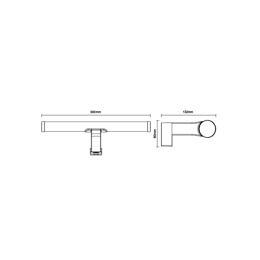 LED-peilivalaisin kylpyhuoneeseen LED/8W/230V 30 cm IP44 valkoinen