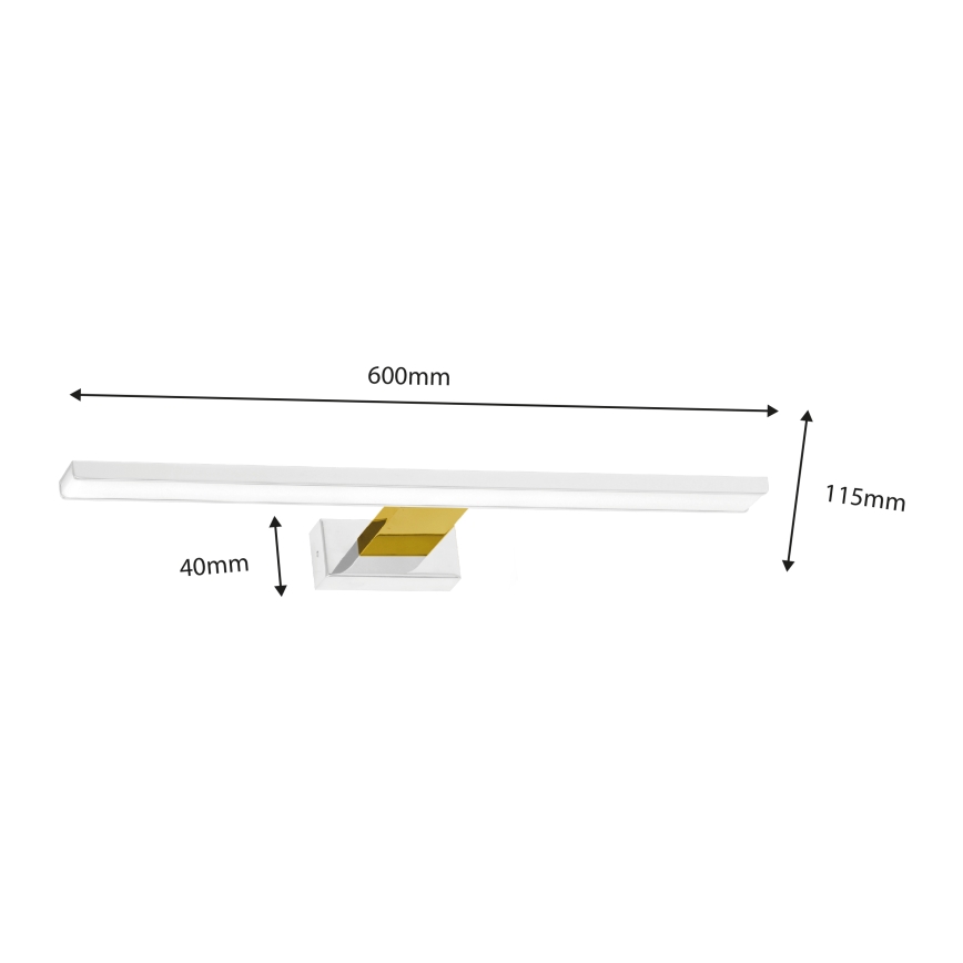 LED-peilivalot kylpyhuoneeseen SHINE LED/13,8W/230V IP44 valkoinen/gold