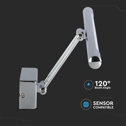 LED-peilivalot LED/9W/230V 3000K 50cm kiiltävä kromi