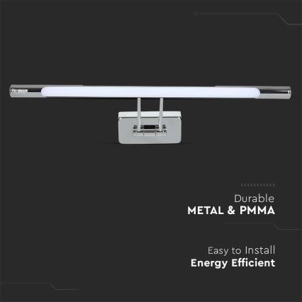 LED-peilivalot LED/9W/230V 3000K 50cm kiiltävä kromi