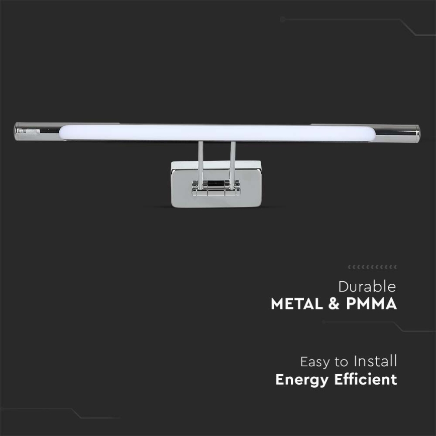 LED-peilivalot LED/9W/230V 3000K 50cm kiiltävä kromi
