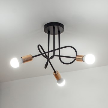 LED-pinta-asennettava kattovalaisin OXFORD 3xE27/15W/230V musta