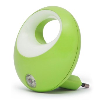LED Pistorasia suuntavalo anturilla LED/1W/230V vihreä