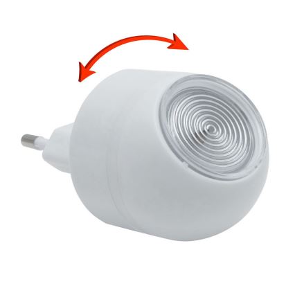 LED Pistorasia suuntavalo hämärätunnistimella LED/1W/230V
