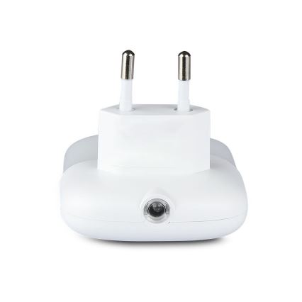 LED Pistorasia yövalo hämärätunnistimella 2xUSB LED/0,45W/230V 3000K