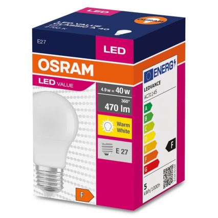 LED-polttimo A40 E14/4,9W/230V 2700K - Osram