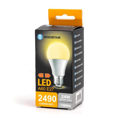 LED-polttimo A60 E27/24W/230V 3000K - Aigostar