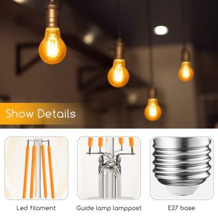 LED Polttimo A60 E27/4W/230V 2200K - Aigostar