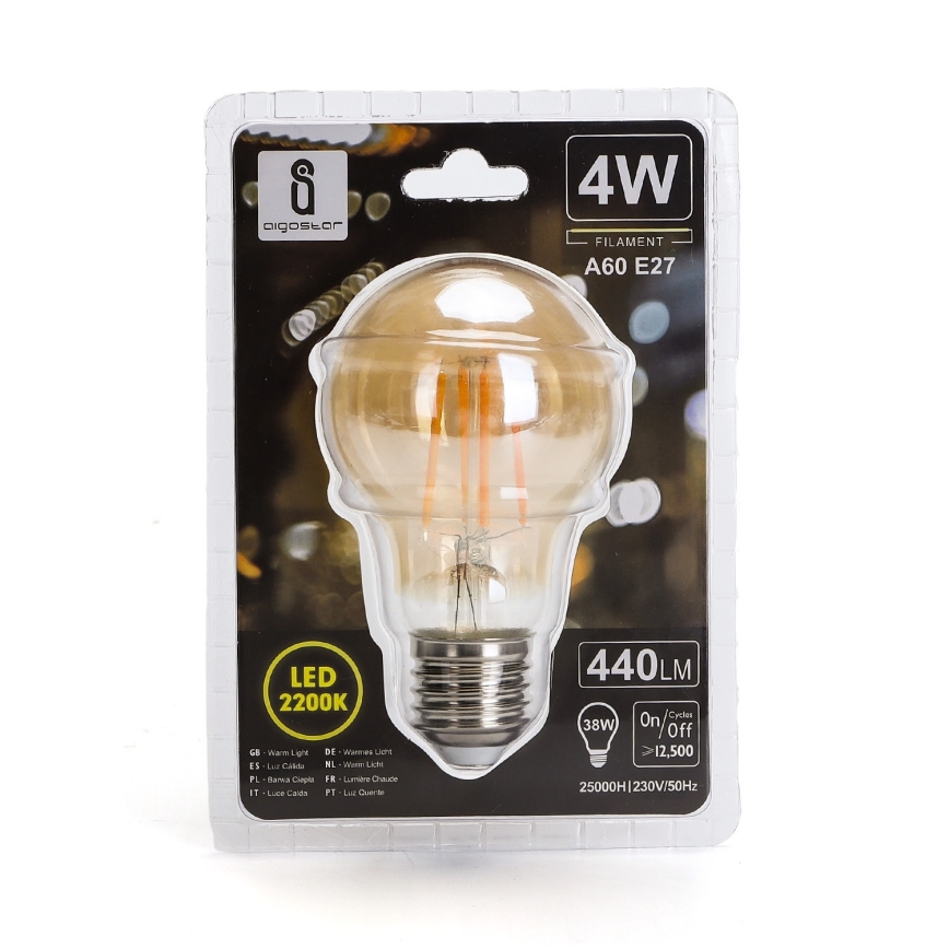 LED Polttimo A60 E27/4W/230V 2200K - Aigostar