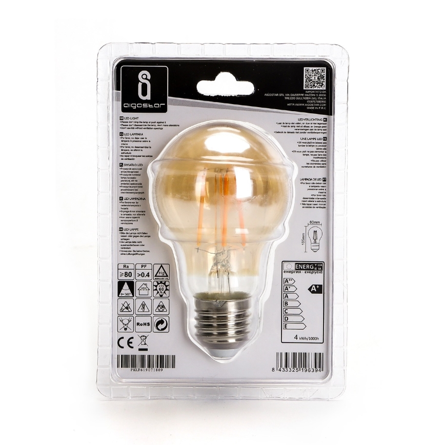 LED Polttimo A60 E27/4W/230V 2200K - Aigostar