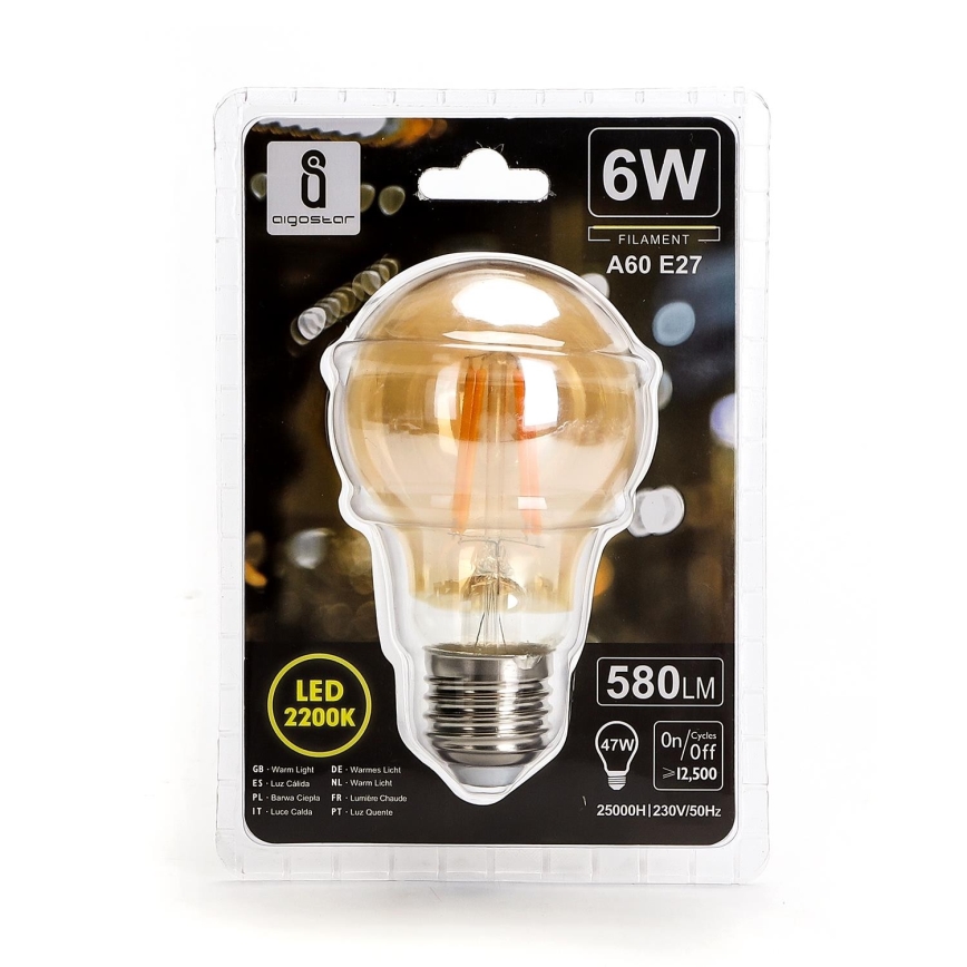 LED-polttimo A60 E27/6W/230V 2200K - Aigostar