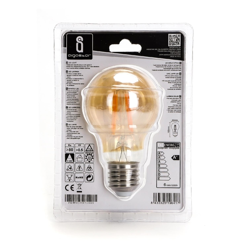 LED-polttimo A60 E27/6W/230V 2200K - Aigostar