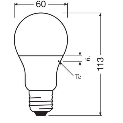 LED-polttimo A60 E27/8,5W/230V 2700K - Osram