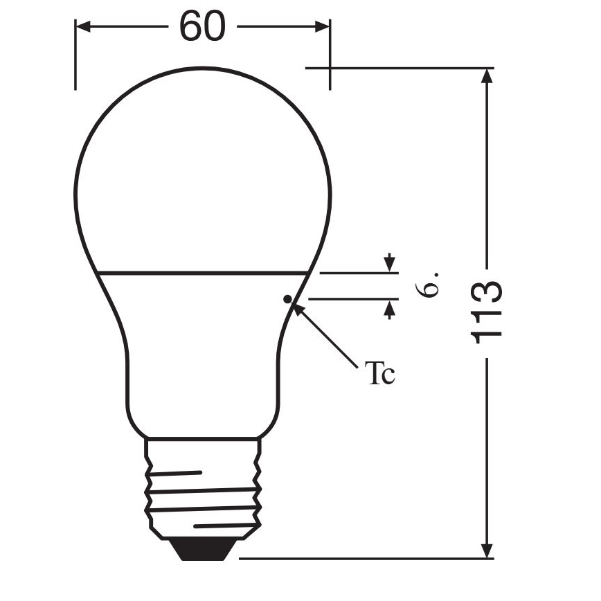 LED-polttimo A60 E27/8,5W/230V 2700K - Osram