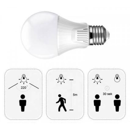 LED Polttimo anturilla E27/9W/230V 6500K