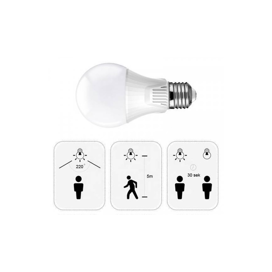 LED Polttimo anturilla E27/9W/230V 6500K