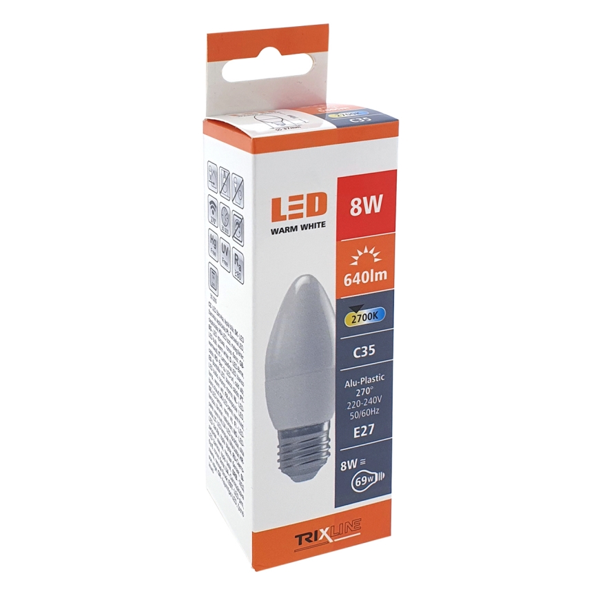 LED-polttimo C35 E27/8W/230V 2700K