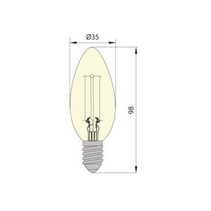 LED-polttimo CLASIC AMBER C35 E14/5W/230V 2200K -  Brilagi