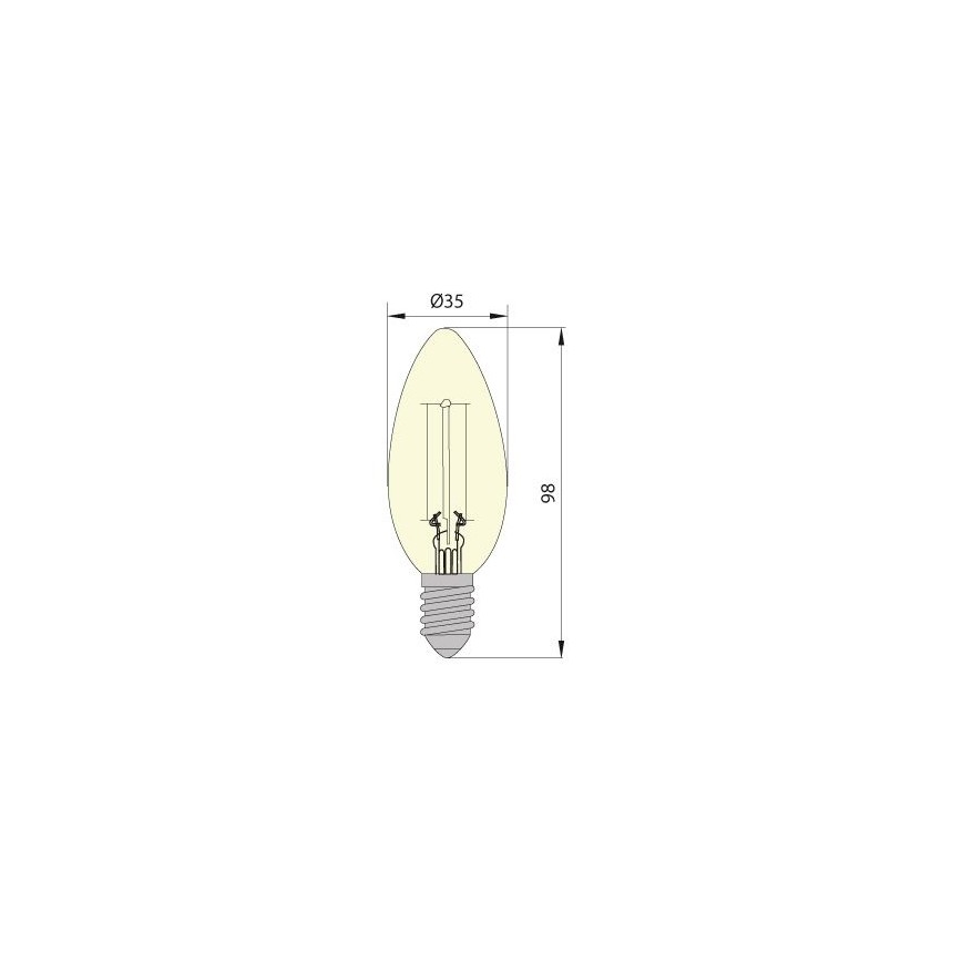 LED-polttimo CLASIC AMBER C35 E14/5W/230V 2200K -  Brilagi