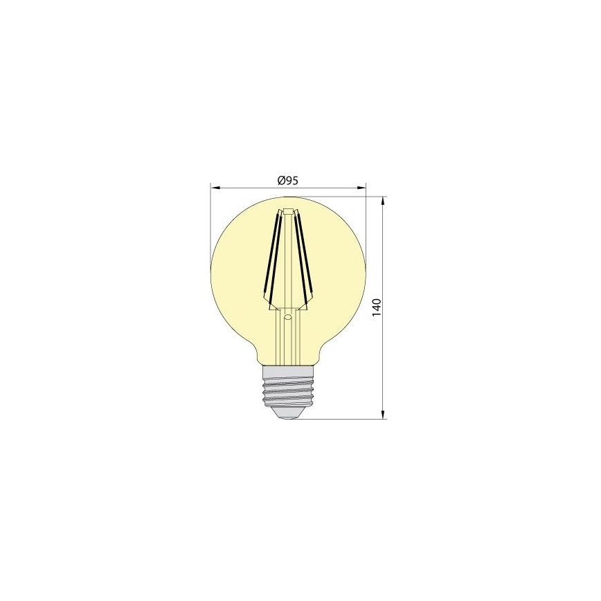 LED-polttimo CLASIC AMBER G95 E27/8W/230V 2200K - Brilagi