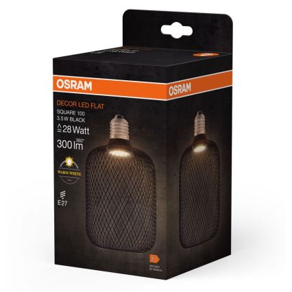 LED-polttimo DECOR FLAT E27/3,5W/230V 2700K musta - Osram