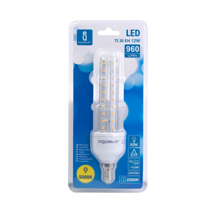 LED Polttimo E14/12W/230V 3000K - Aigostar